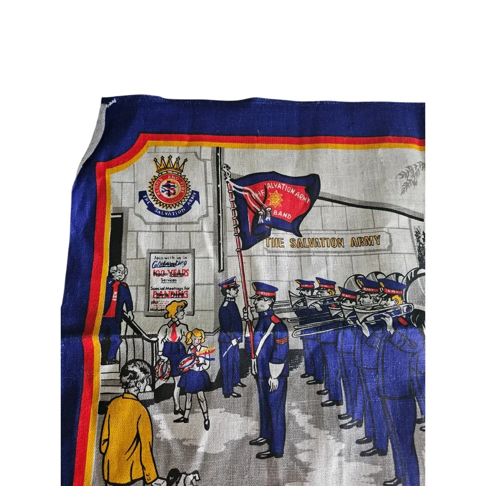 RARE SALVATION ARMY TEA TOWEL DUNMOY REGD PURE IRISH LINEN